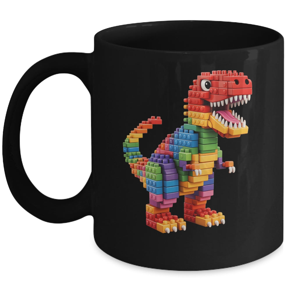 Master Builder Men Boys Kids Building Bricks Dinosaur T-Rex Mug | teecentury