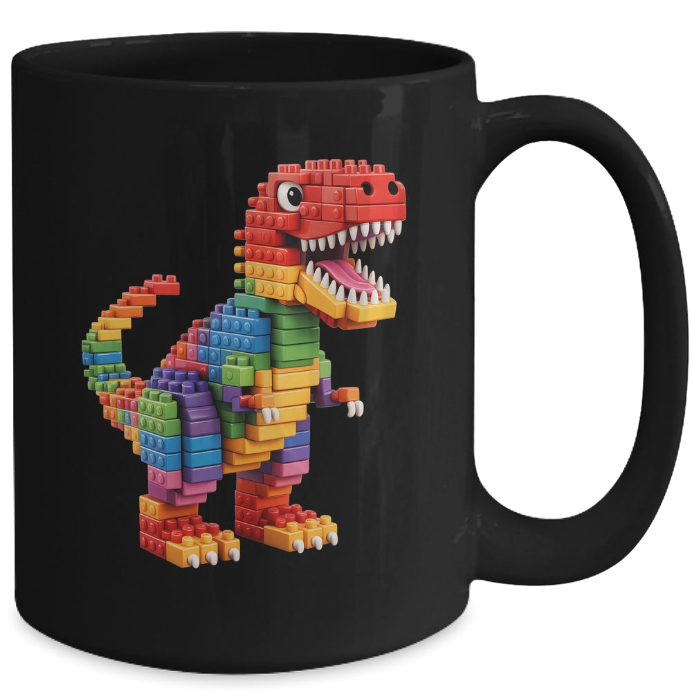 Master Builder Men Boys Kids Building Bricks Dinosaur T-Rex Mug | teecentury