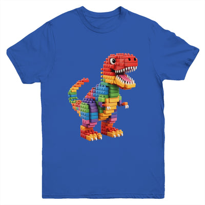 Master Builder Men Boys Kids Building Bricks Dinosaur T-Rex Youth Shirt | teecentury