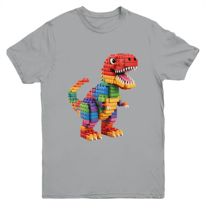 Master Builder Men Boys Kids Building Bricks Dinosaur T-Rex Youth Shirt | teecentury