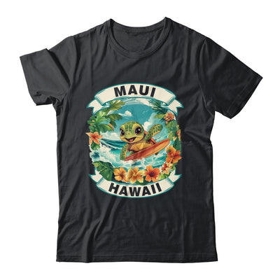 Maui Hawaii Cute Sea Turtle Surfing Summer Vacation Shirt & Tank Top | teecentury