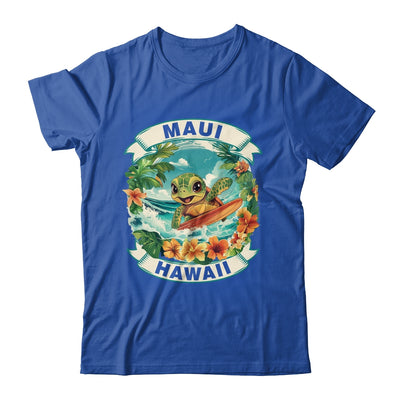 Maui Hawaii Cute Sea Turtle Surfing Summer Vacation Shirt & Tank Top | teecentury