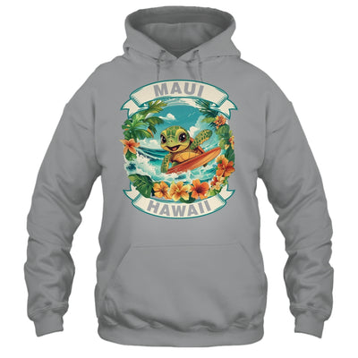 Maui Hawaii Cute Sea Turtle Surfing Summer Vacation Shirt & Tank Top | teecentury