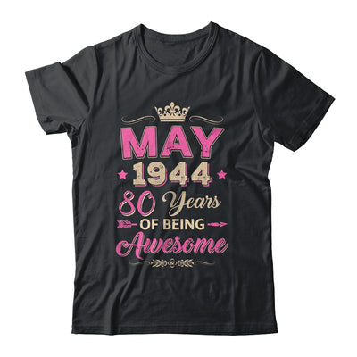 May 1944 80 Years Of Being Awesome Retro 80th Birthday Shirt & Tank Top | teecentury