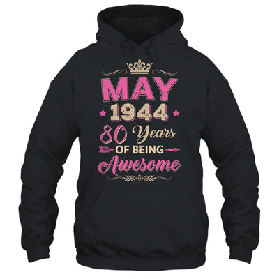May 1944 80 Years Of Being Awesome Retro 80th Birthday Shirt & Tank Top | teecentury
