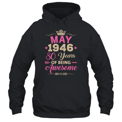 May 1946 80 Years Of Being Awesome Retro 80th Birthday Shirt & Tank Top | teecentury