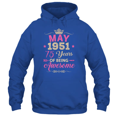 May 1951 75 Years Of Being Awesome Retro 75th Birthday Shirt & Tank Top | teecentury