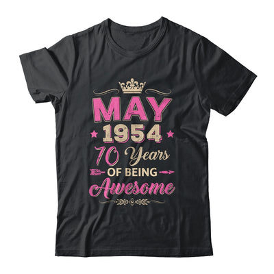 May 1954 70 Years Of Being Awesome Retro 70th Birthday Shirt & Tank Top | teecentury