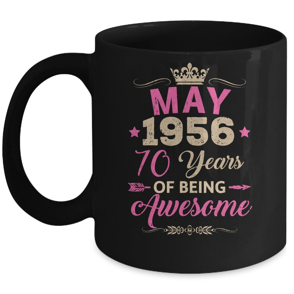 May 1956 70 Years Of Being Awesome Retro 70th Birthday Mug | teecentury