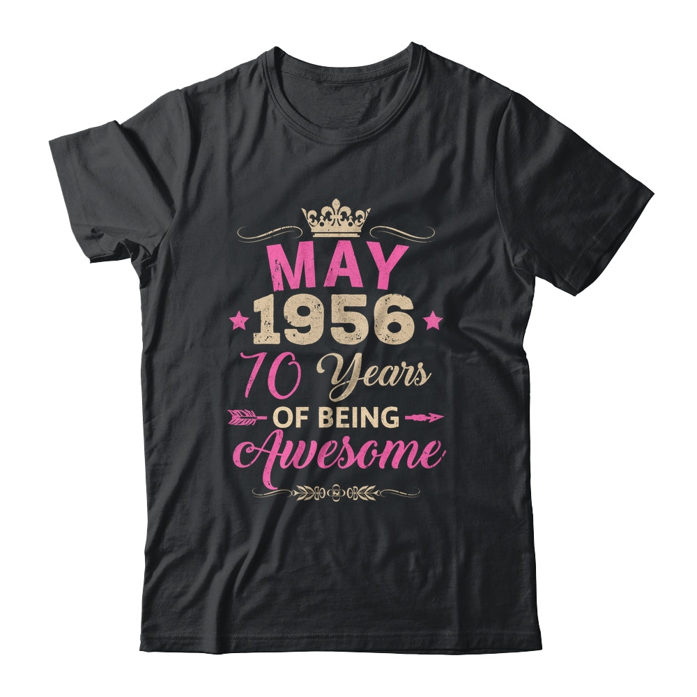 May 1956 70 Years Of Being Awesome Retro 70th Birthday Shirt & Tank Top | teecentury