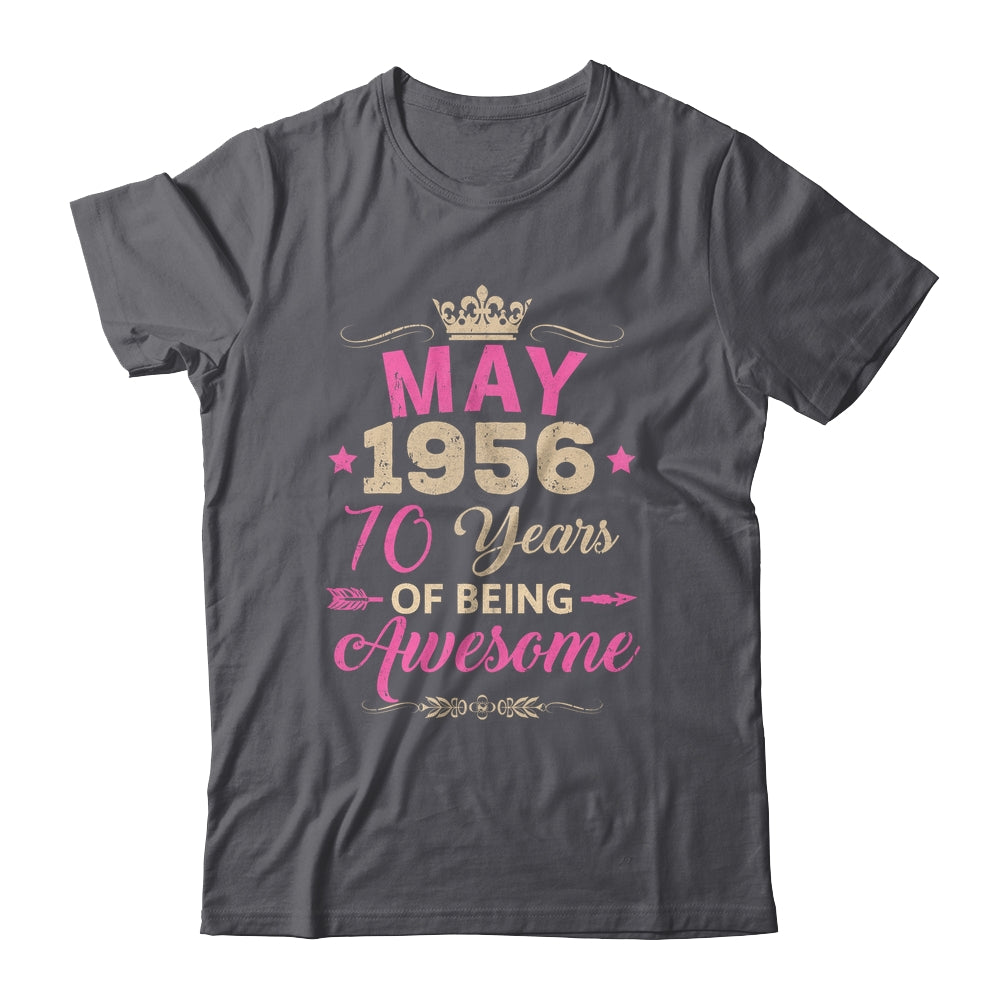May 1956 70 Years Of Being Awesome Retro 70th Birthday Shirt & Tank Top | teecentury