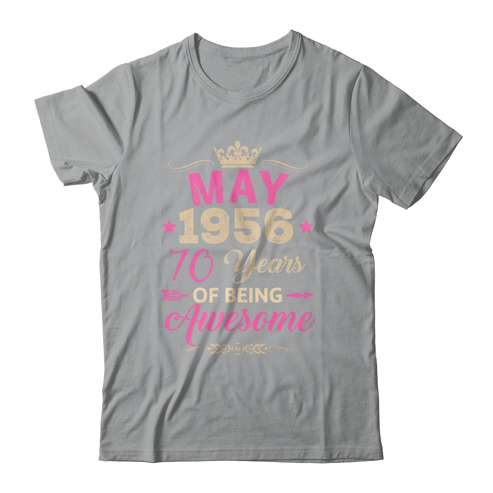 May 1956 70 Years Of Being Awesome Retro 70th Birthday Shirt & Tank Top | teecentury