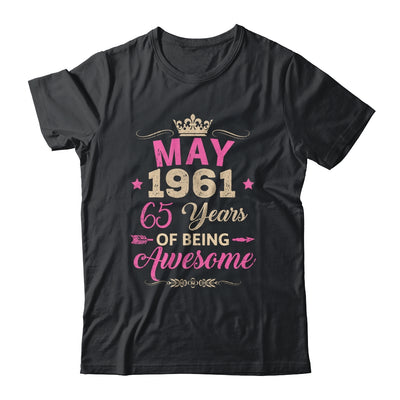 May 1961 65 Years Of Being Awesome Retro 65th Birthday Shirt & Tank Top | teecentury