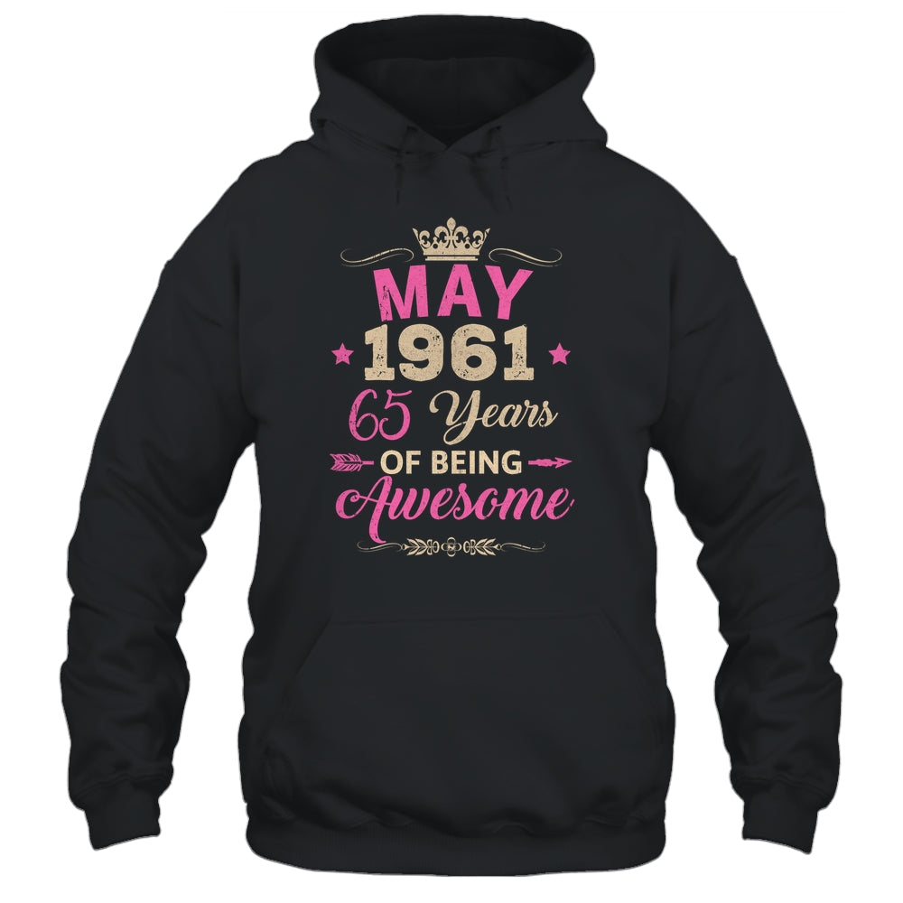 May 1961 65 Years Of Being Awesome Retro 65th Birthday Shirt & Tank Top | teecentury