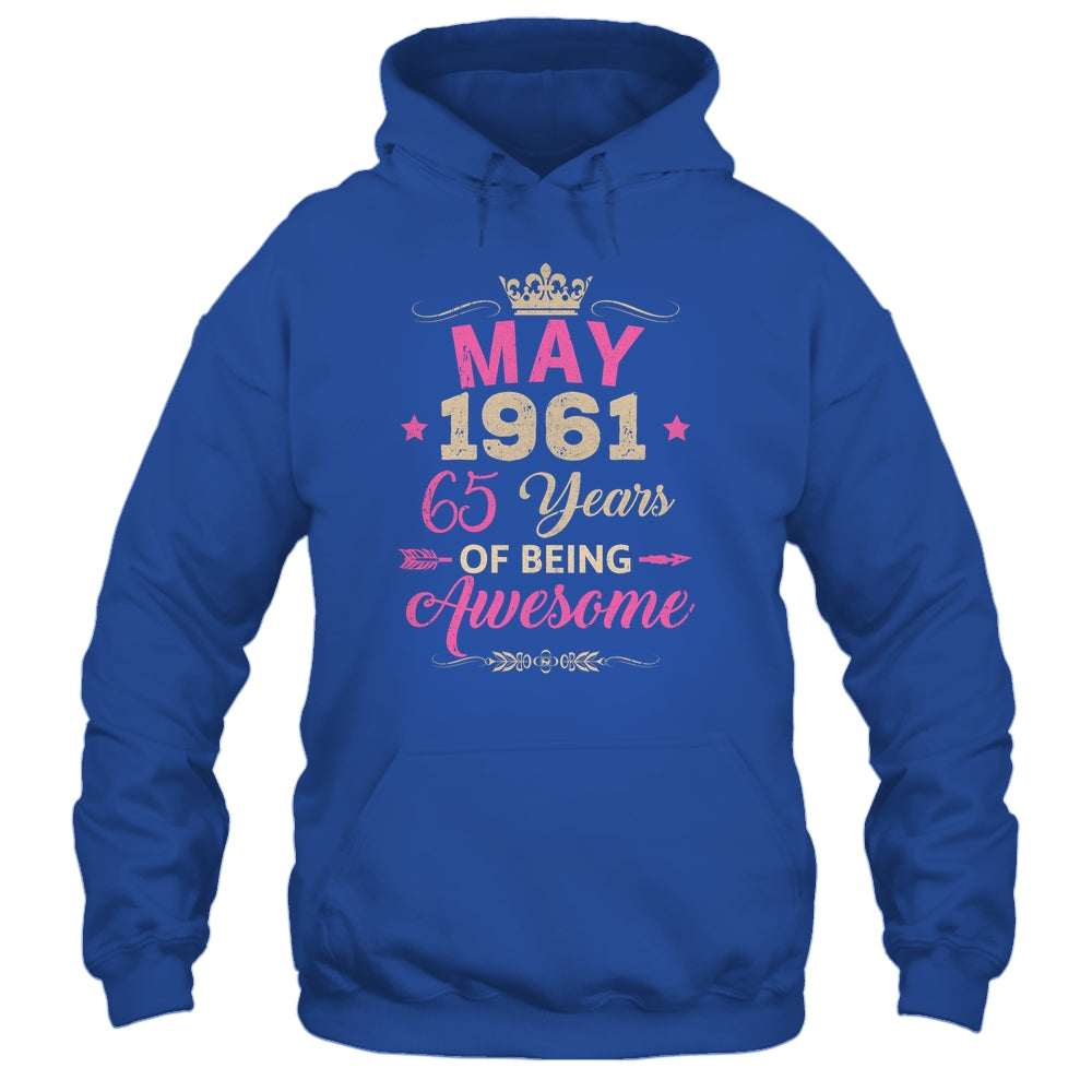 May 1961 65 Years Of Being Awesome Retro 65th Birthday Shirt & Tank Top | teecentury