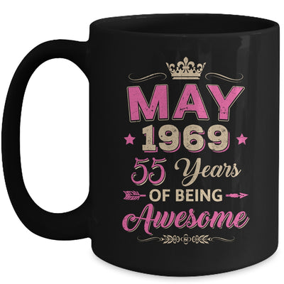 May 1969 55 Years Of Being Awesome Retro 55th Birthday Mug | teecentury