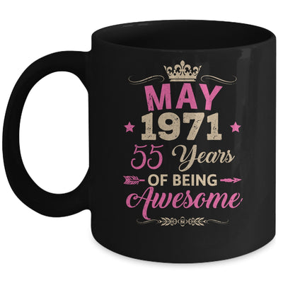 May 1971 55 Years Of Being Awesome Retro 55th Birthday Mug | teecentury