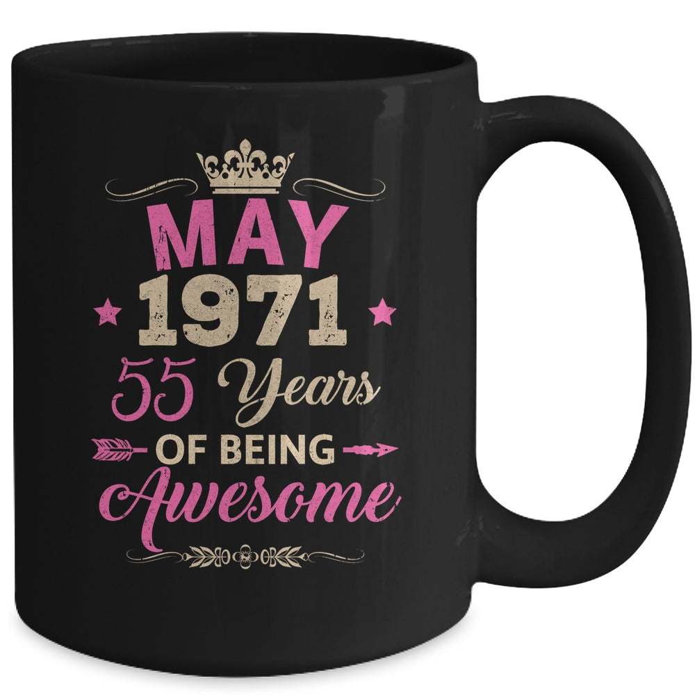 May 1971 55 Years Of Being Awesome Retro 55th Birthday Mug | teecentury