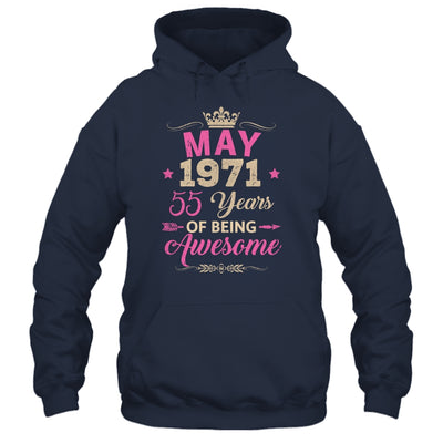 May 1971 55 Years Of Being Awesome Retro 55th Birthday Shirt & Tank Top | teecentury