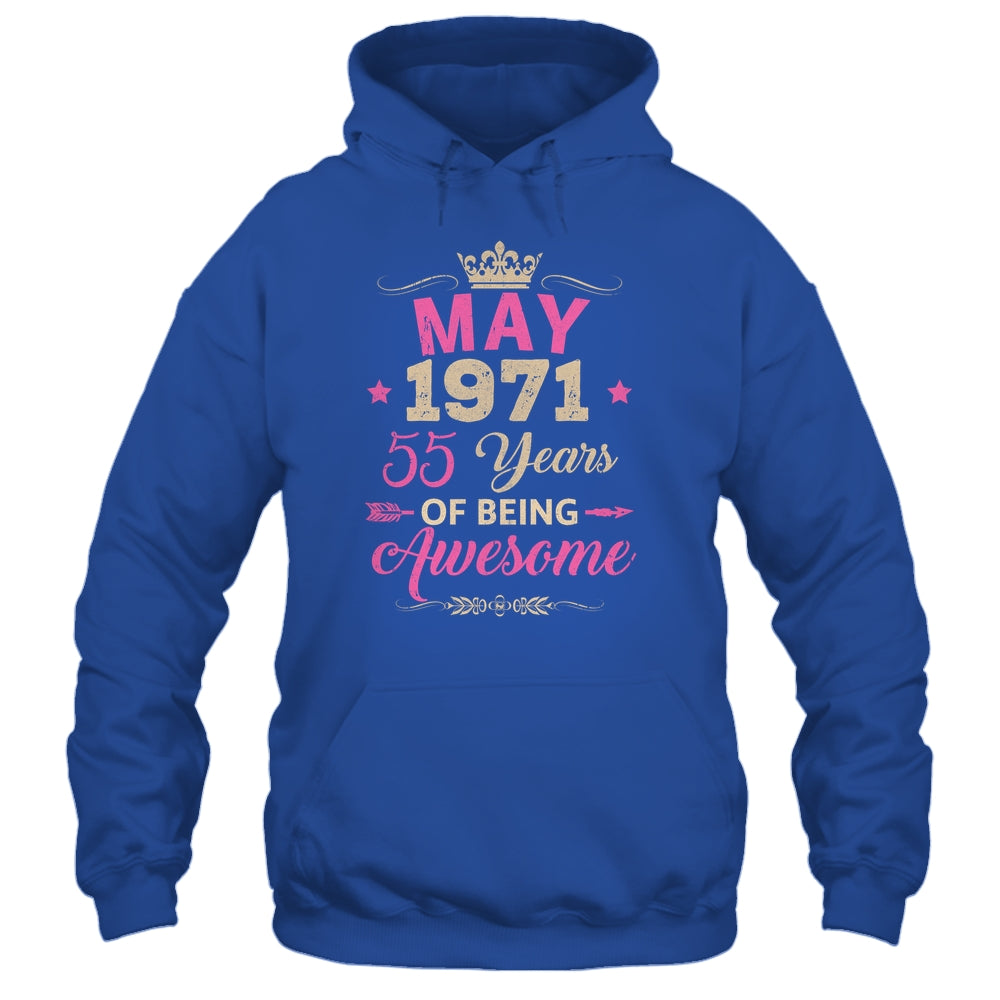 May 1971 55 Years Of Being Awesome Retro 55th Birthday Shirt & Tank Top | teecentury