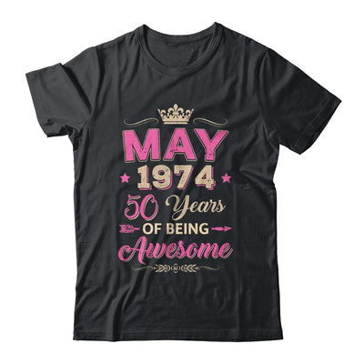 May 1974 50 Years Of Being Awesome Retro 50th Birthday Shirt & Tank Top | teecentury