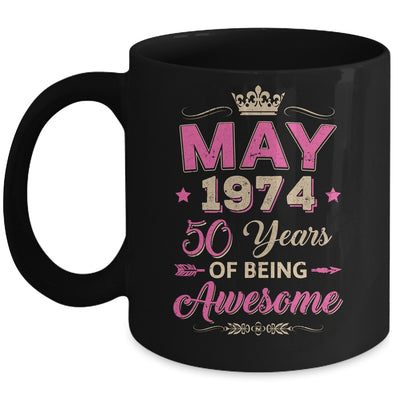 May 1974 50 Years Of Being Awesome Retro 50th Birthday Mug | teecentury