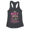 May 1974 50 Years Of Being Awesome Retro 50th Birthday Shirt & Tank Top | teecentury