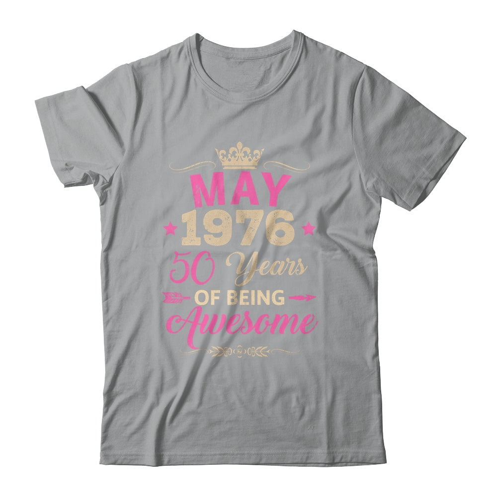 May 1976 50 Years Of Being Awesome Retro 50th Birthday Shirt & Tank Top | teecentury