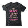 May 1979 45 Years Of Being Awesome Retro 45th Birthday Shirt & Tank Top | teecentury