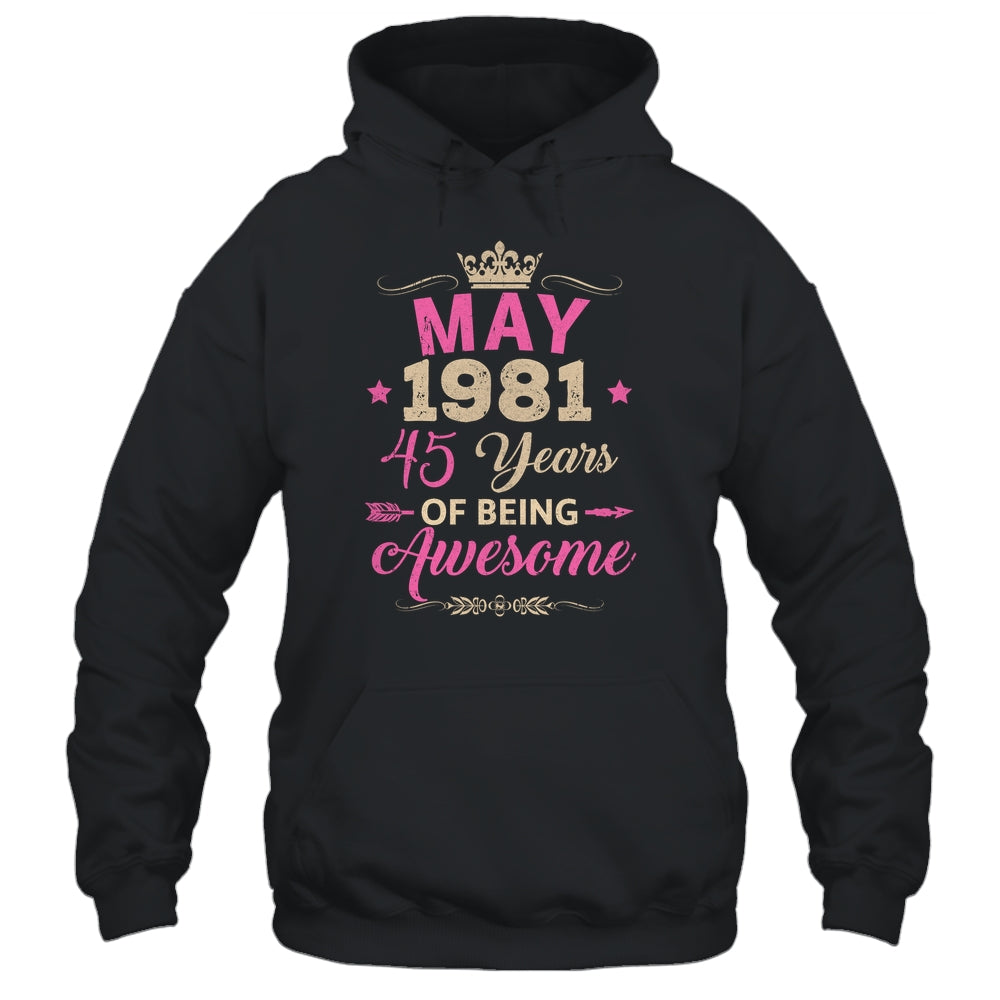 May 1981 45 Years Of Being Awesome Retro 45th Birthday Shirt & Tank Top | teecentury