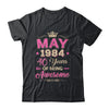 May 1984 40 Years Of Being Awesome Retro 40th Birthday Shirt & Tank Top | teecentury