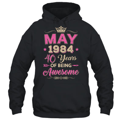 May 1984 40 Years Of Being Awesome Retro 40th Birthday Shirt & Tank Top | teecentury