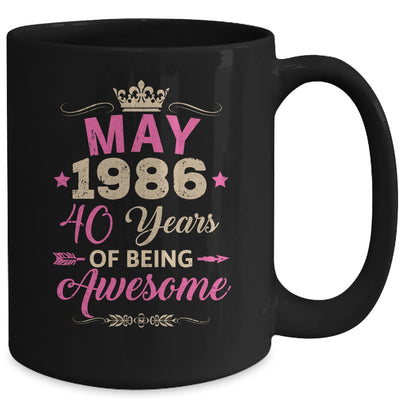 May 1986 40 Years Of Being Awesome Retro 40th Birthday Mug | teecentury