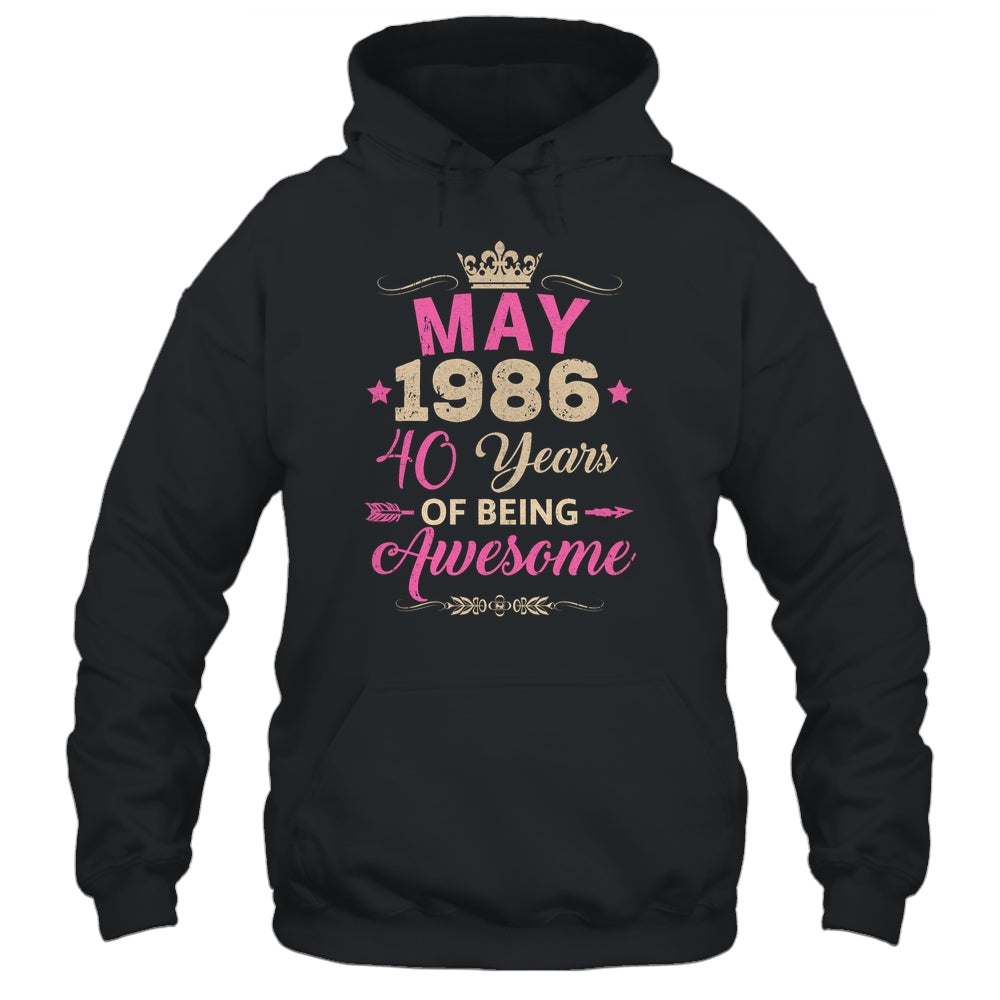 May 1986 40 Years Of Being Awesome Retro 40th Birthday Shirt & Tank Top | teecentury