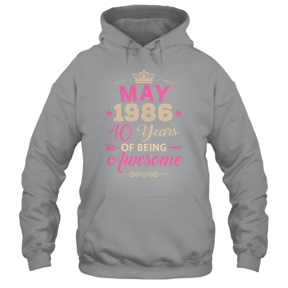 May 1986 40 Years Of Being Awesome Retro 40th Birthday Shirt & Tank Top | teecentury