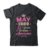 May 1989 35 Years Of Being Awesome Retro 35th Birthday Shirt & Tank Top | teecentury