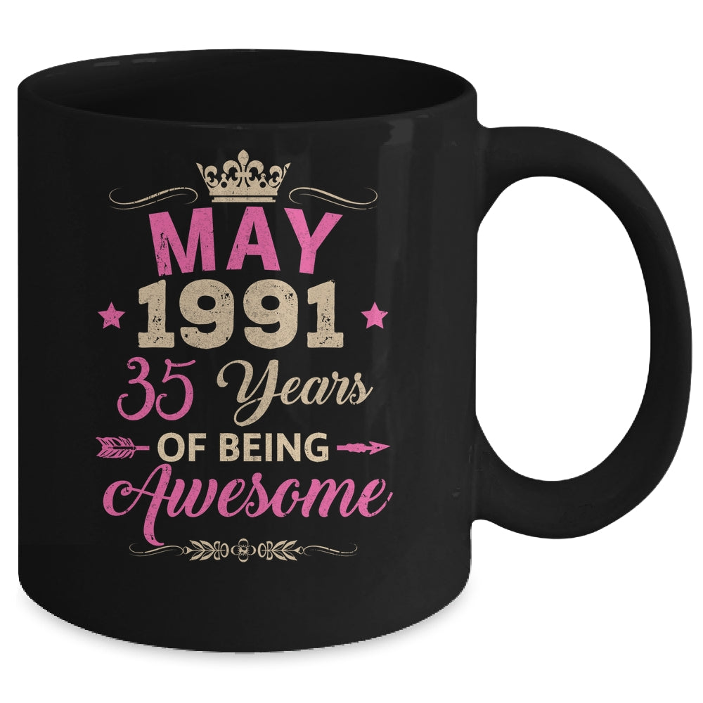 May 1991 35 Years Of Being Awesome Retro 35th Birthday Mug | teecentury