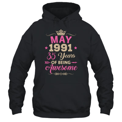 May 1991 35 Years Of Being Awesome Retro 35th Birthday Shirt & Tank Top | teecentury