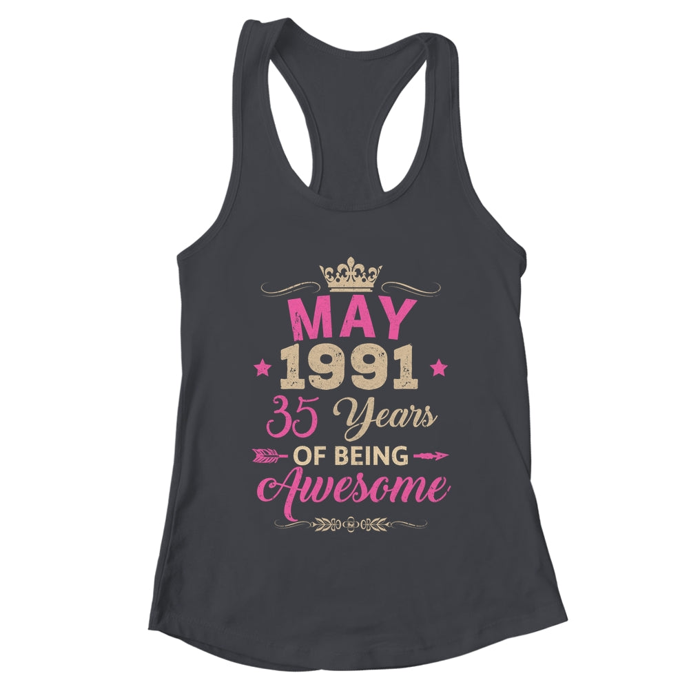 May 1991 35 Years Of Being Awesome Retro 35th Birthday Shirt & Tank Top | teecentury