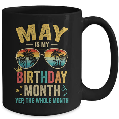 May Is My Birthday Retro Sunglasses Funny Birthday Mug | teecentury