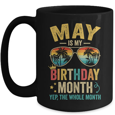 May Is My Birthday Retro Sunglasses Funny Birthday Mug | teecentury