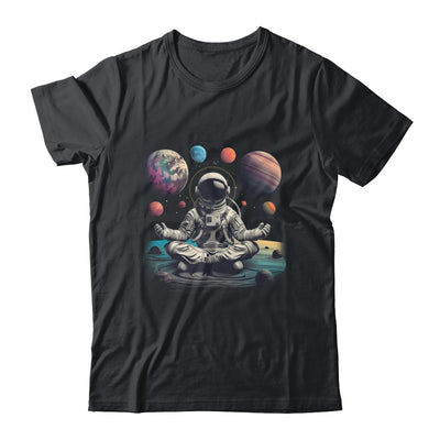 Meditating Astronaut Planets Meditation Outer Space Shirt & Tank Top | teecentury