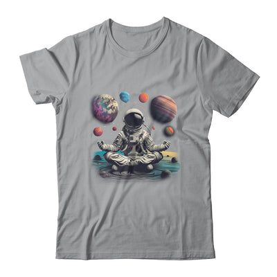 Meditating Astronaut Planets Meditation Outer Space Shirt & Tank Top | teecentury