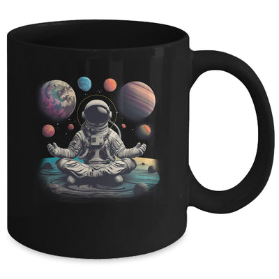 Meditating Astronaut Planets Meditation Outer Space Mug | teecentury