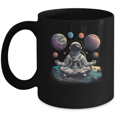 Meditating Astronaut Planets Meditation Outer Space Mug | teecentury