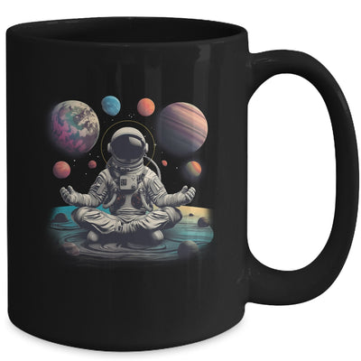Meditating Astronaut Planets Meditation Outer Space Mug | teecentury