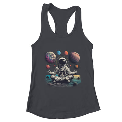 Meditating Astronaut Planets Meditation Outer Space Shirt & Tank Top | teecentury