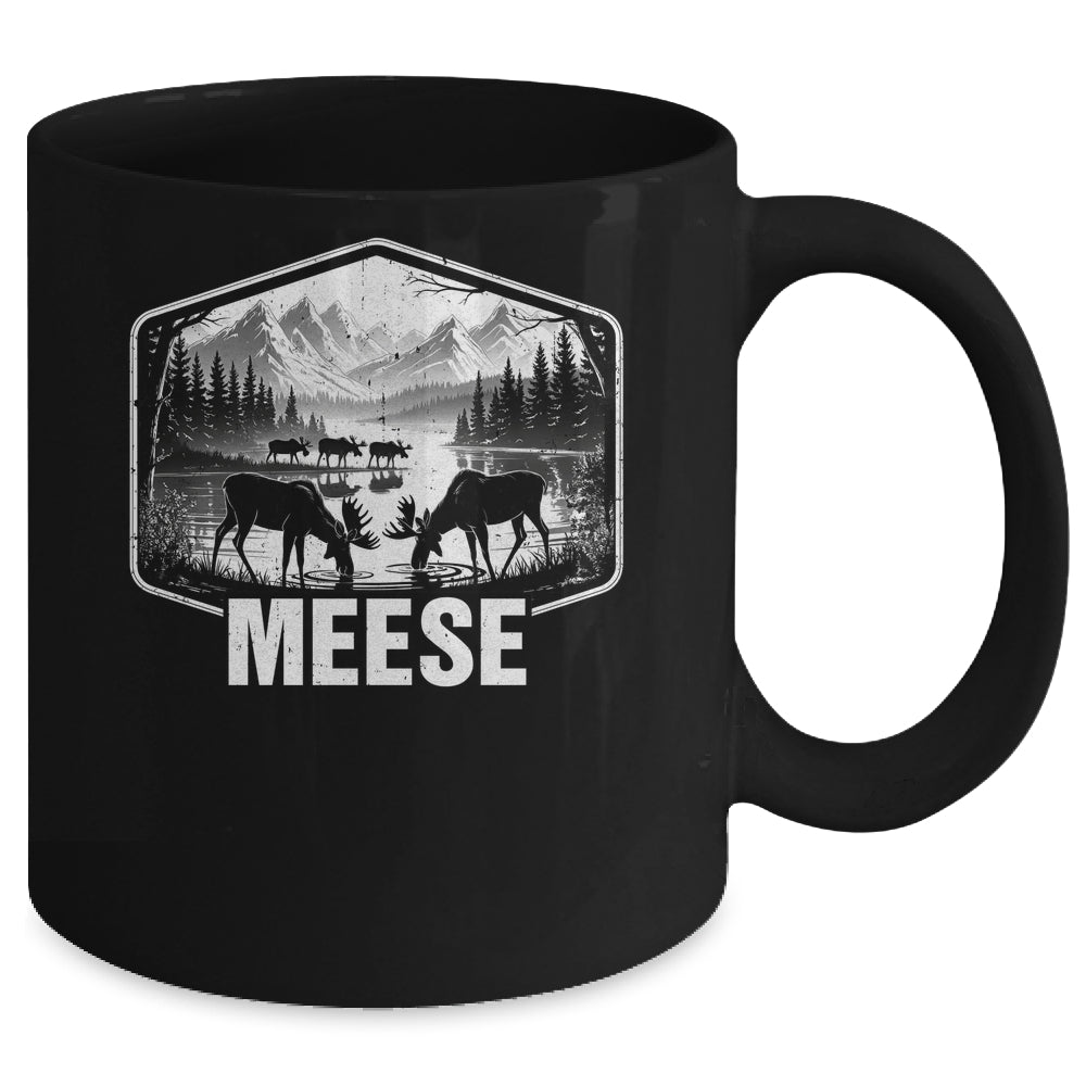 Meese Funny Moose Humor Camping Wildlife Outdoor Nature Mug | teecentury