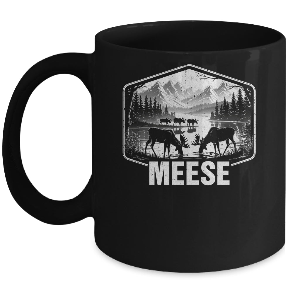 Meese Funny Moose Humor Camping Wildlife Outdoor Nature Mug | teecentury