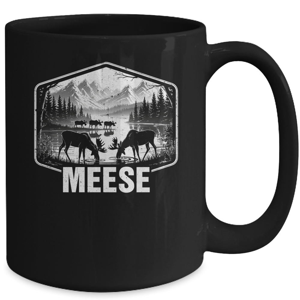 Meese Funny Moose Humor Camping Wildlife Outdoor Nature Mug | teecentury